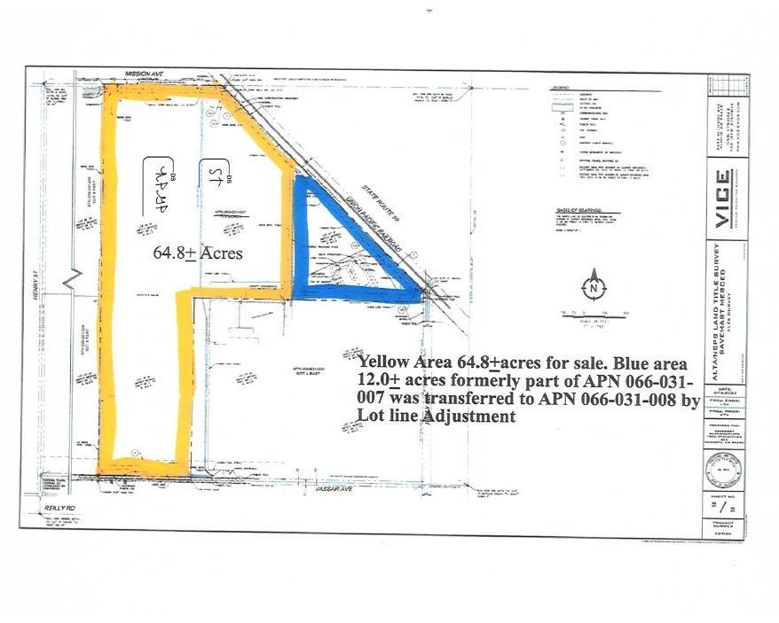 Detail Gallery Image 1 of 1 For 0 64.8 Ac Sec Mission & Hwy 99, Merced,  CA 95341 - – Beds | – Baths