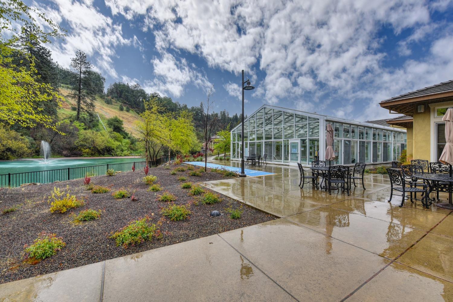 Enclosed pool and spa building.