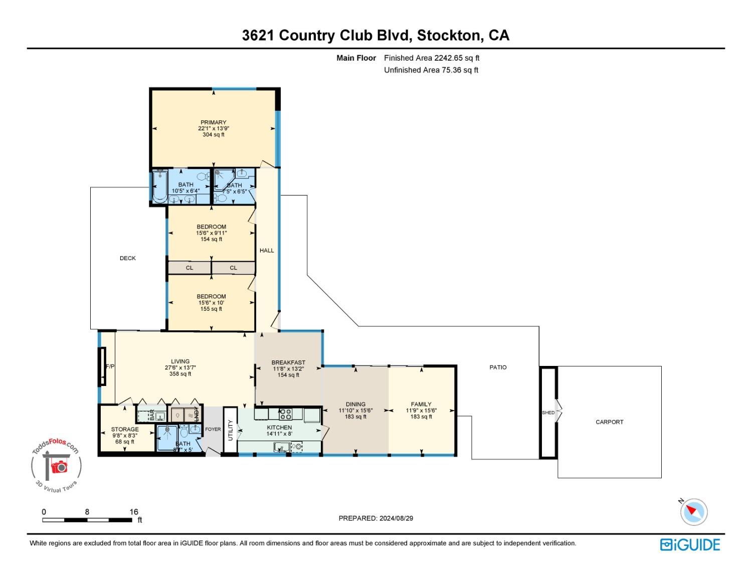 Detail Gallery Image 82 of 83 For 3621 Country Club Blvd, Stockton,  CA 95204 - 3 Beds | 3 Baths