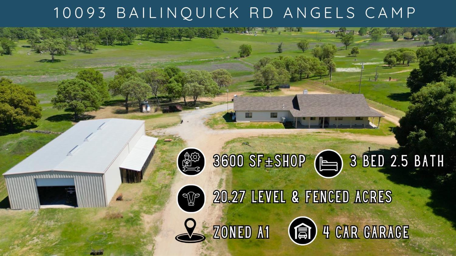 Detail Gallery Image 1 of 56 For 10093 Bailinquick Rd, Angels Camp,  CA 95222 - 3 Beds | 2/1 Baths